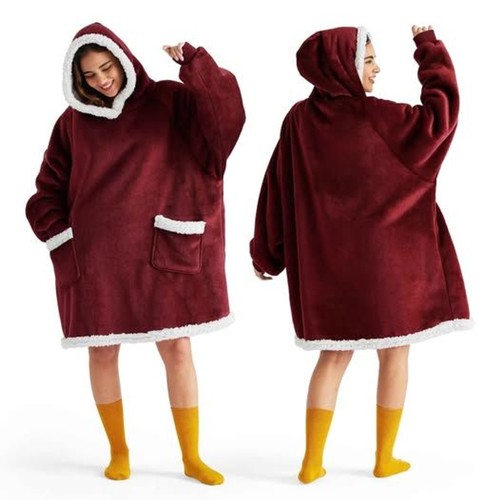 Wearable blanket hoodie long - wearable,